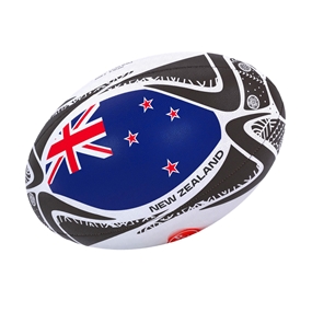 Rugby World Cup 2027 Gilbert New Zealand Flag Rugby Ball - Front View