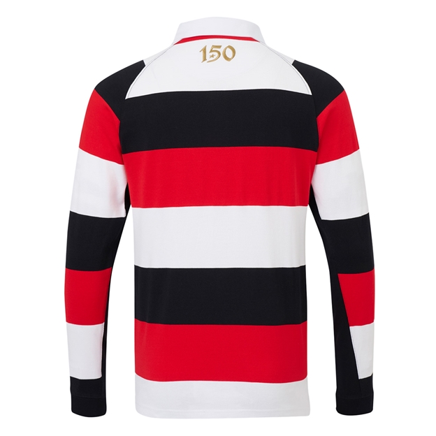 Saracens Mens 150th Anniversary Classic Rugby Shirt Long Sleeve 26/27 Brilliant White - Back View