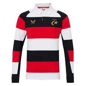 Saracens Mens 150th Anniversary Classic Rugby Shirt Long Sleeve 26/27 Brilliant White - Front View