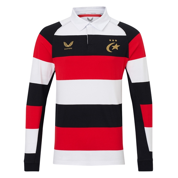 Saracens Mens 150th Anniversary Classic Rugby Shirt Long Sleeve 26/27 Brilliant White - Front View