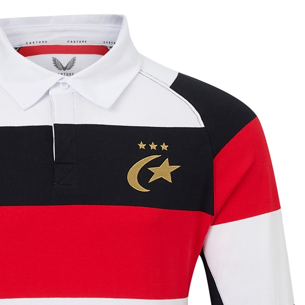 Saracens Mens 150th Anniversary Classic Rugby Shirt Long Sleeve 26/27 Brilliant White - Saracens Crest Close-up
