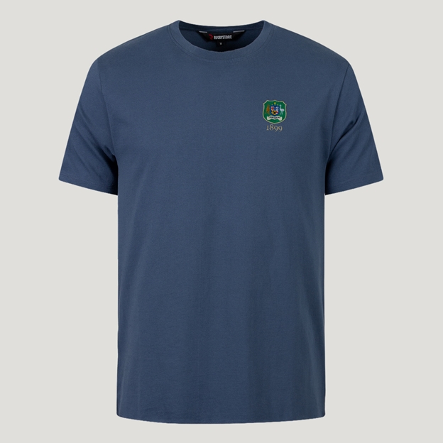Australia 1899 Crest Pure Cotton T-Shirt Petrol Blue - Front View