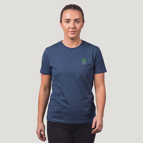 Australia 1899 Crest Pure Cotton T-Shirt Petrol Blue - Model Front