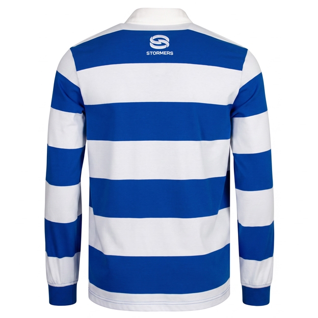 Stormers Adults Heritage Rugby Shirt Long Sleeve 26/27 Royal Blue - Back View
