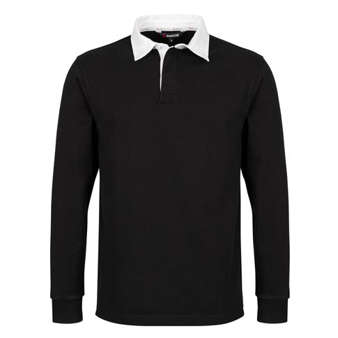 Rugby 1823 Adults Rugby Shirt Black - Front View