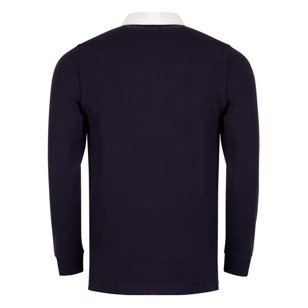 Scotland Adults Classic XV Heavyweight Rugby Shirt Long Sleeve Navy - Back