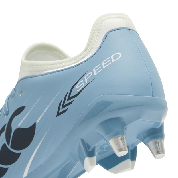 Canterbury Adults Speed Falcon 2.0 Team Soft Ground Rugby Boots Mountain Spring Grey - Heel Close-up