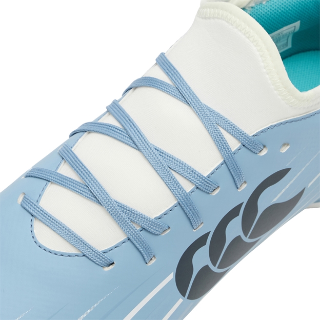 Canterbury Adults Speed Falcon 2.0 Team Soft Ground Rugby Boots Mountain Spring Grey - Lacing Close-up
