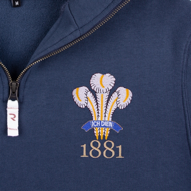Wales 1881 Quarter Zip Sweatshirt - Petrol Blue