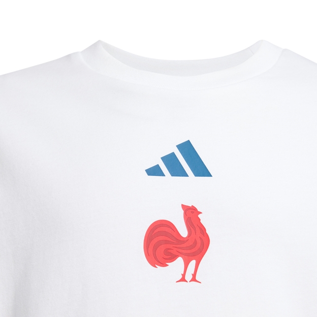France Kids Fanwear T-Shirt White 25/26 - Logo Close-up
