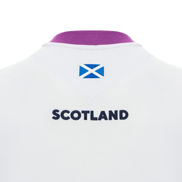 Scotland Junior Athleisure Cotton T-Shirt 25/26 White - Scotland Flag