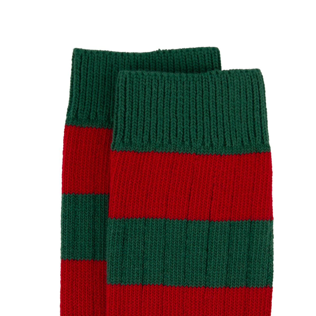 Rugby 1823 Striped Socks Red/Green - Front View