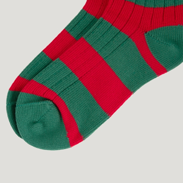 Classic Striped Socks - Green/Red