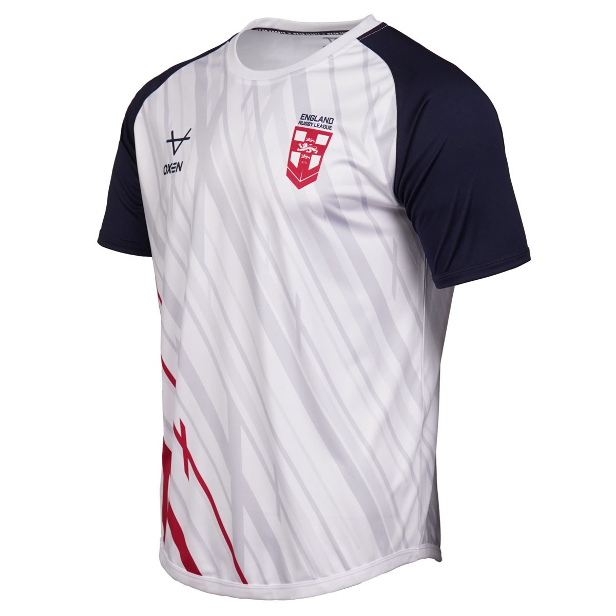 England Mens Rugby League World Cup Warm Up T-Shirt 2026 White - Front View