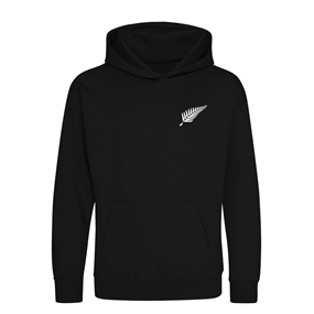 New Zealand Kids Classic Hoodie Black - Front View