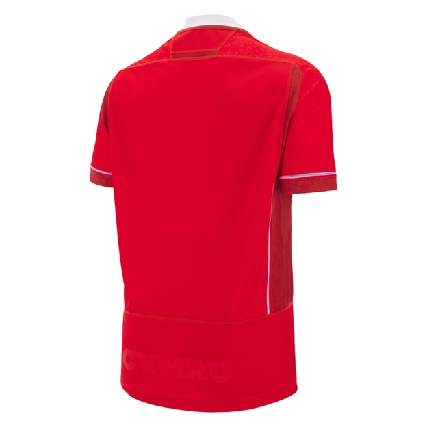 Wales Mens WRWC 2025 Home Rugby Shirt Red - Back