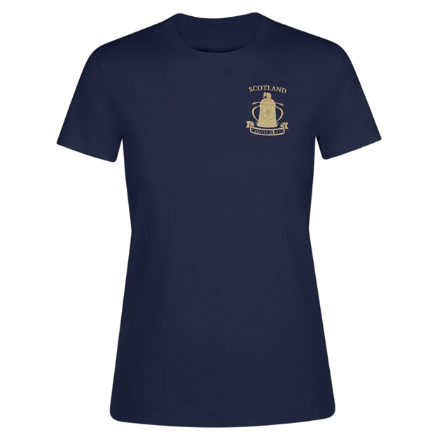 Scotland Womens Cup Winners 2026 Classic T-Shirt Navy - Front