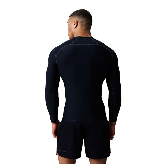 Canterbury Mens Baselayer Training Top Black/White - Model Back View