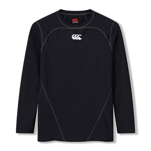 Canterbury Mens Baselayer Training Top Black/White - Front View