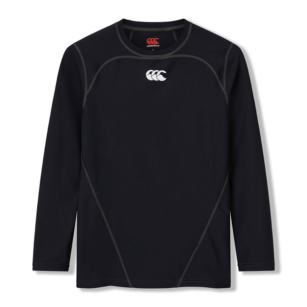 Canterbury Mens Baselayer Training Top Black/White - Front View