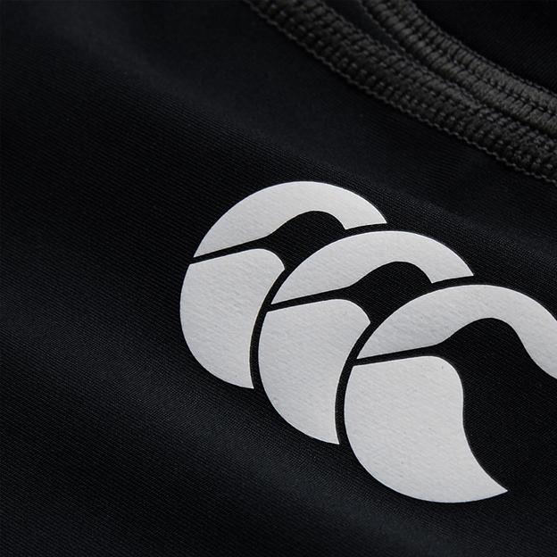 Canterbury Mens Baselayer Training Top Black/White - CCC Logo Close-up
