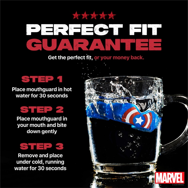 SafeJawz Marvel Captain America Mouthguard - Fitting Instructions