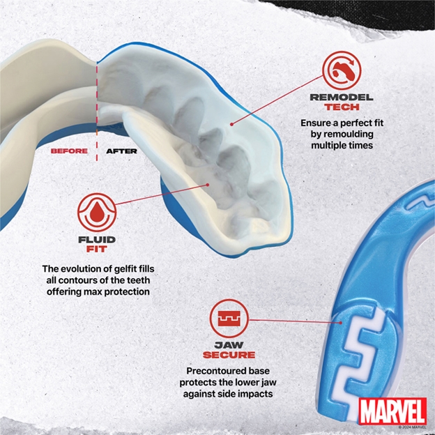 SafeJawz Marvel Captain America Mouthguard - Technical Information