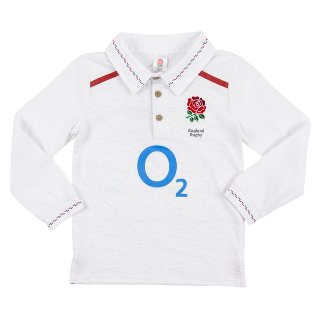 England Baby Home Rugby Shirt 26/27 White - Front View