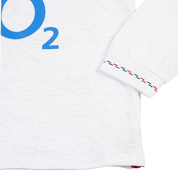 England Baby Home Rugby Shirt 26/27 White - Sleeve Close-up