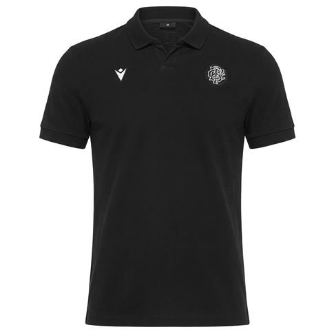 Barbarians Mens Athleisure Cotton Polo 26/27 Black - Front View