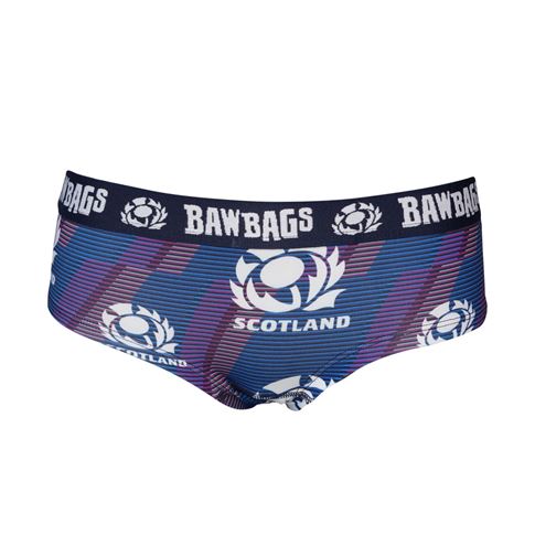 Bawbags Girls  Scotland Rugby Winger Cool De Sacs Briefs Navy - Front