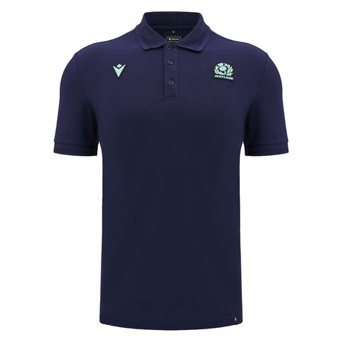 Scotland Mens Athleisure Travel Polo-Navy-24/25 - Front