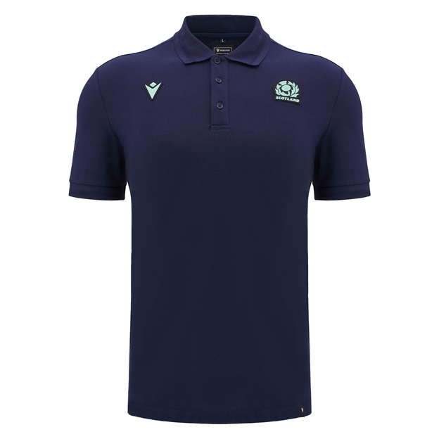 Scotland Mens Athleisure Travel Polo-Navy-24/25 - Front
