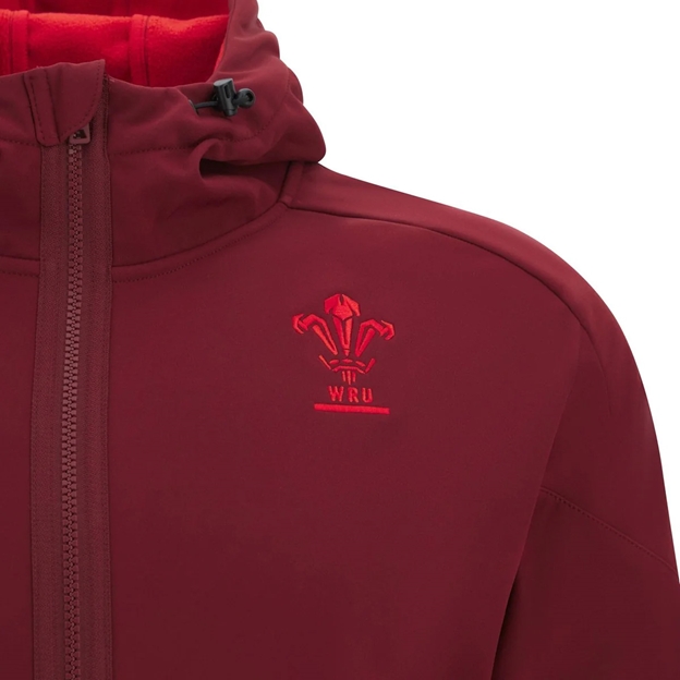 Wales Mens Softshell Jacket 25/26 Dark Red - WRU Logo