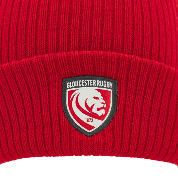 Gloucester Adults Beanie 26/27 Red - Badge Close-up