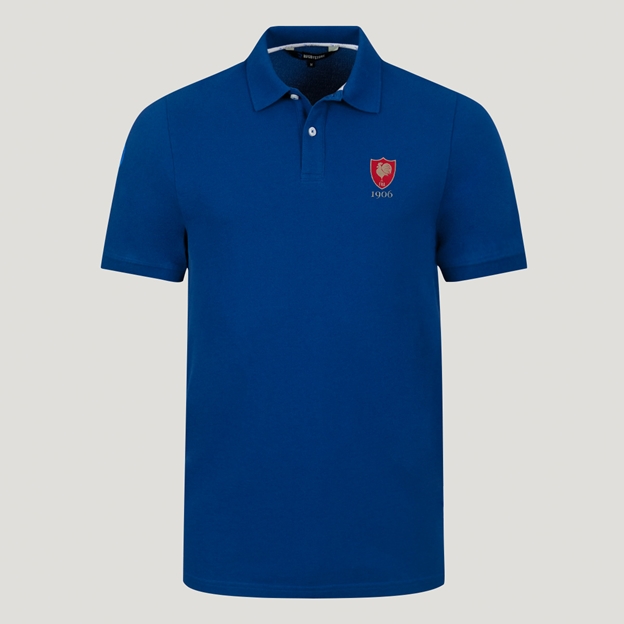 France 1906 Adults Classic Cotton Polo Shirt Royal Blue - Front View