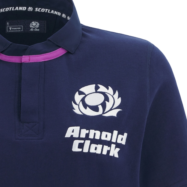Scotland Womens Home Cotton Rugby Shirt 25/26 Short Sleeve Navy - Scotland Rugby Union Thistle Embroidery