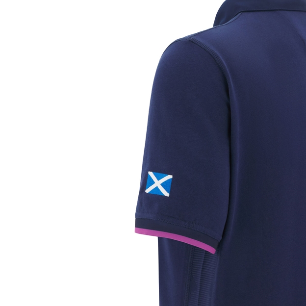 Scotland Womens Home Cotton Rugby Shirt 25/26 Short Sleeve Navy - Scotland Flag Embroidery
