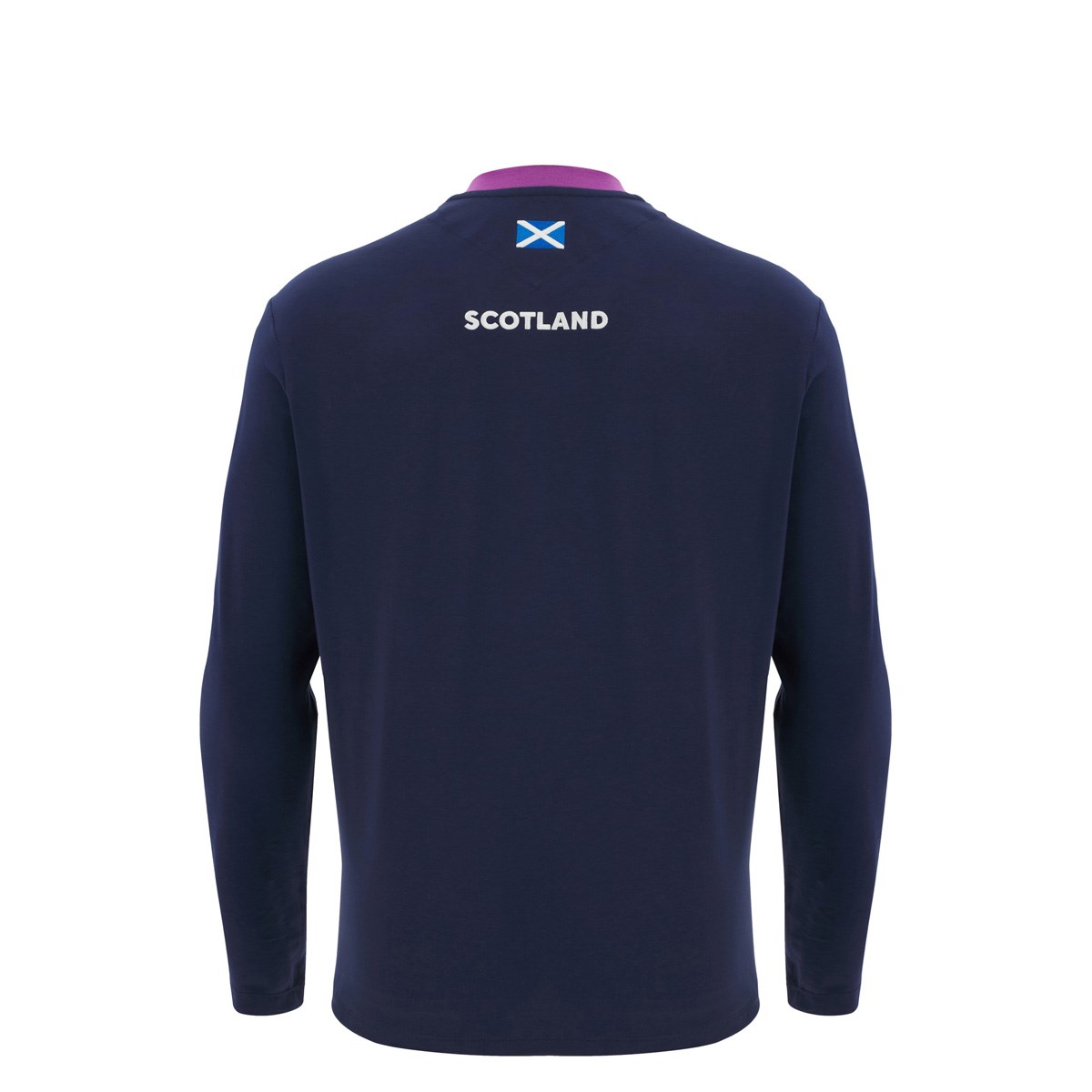 Scotland Junior Athleisure Cotton long Sleeve T-Shirt 25/26 Navy - Front View