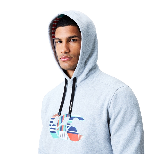 Canterbury Mens Uglies Logo Hoodie Classic Marl/Multi - Model Hood Close-up