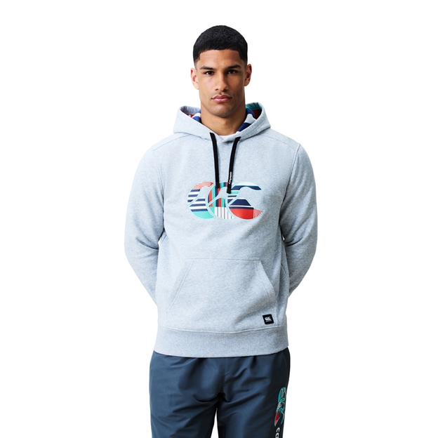 Canterbury Mens Uglies Logo Hoodie Classic Marl/Multi - Model Front View