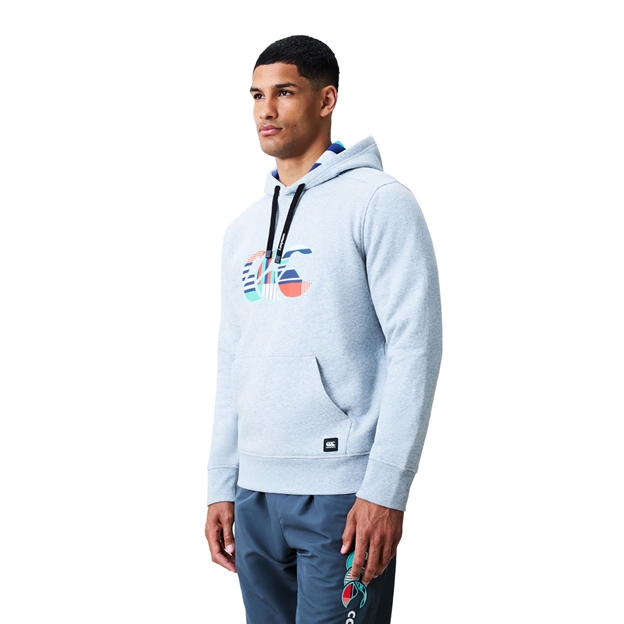 Canterbury Mens Uglies Logo Hoodie Classic Marl/Multi - Model Side View