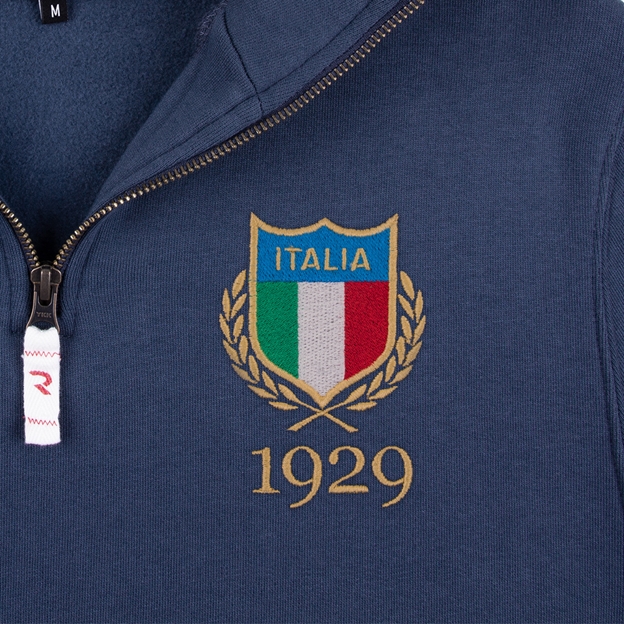 Italy 1929 Quarter Zip Sweatshirt - Petrol Blue