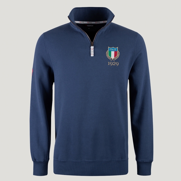 Italy 1929 Quarter Zip Sweatshirt - Petrol Blue
