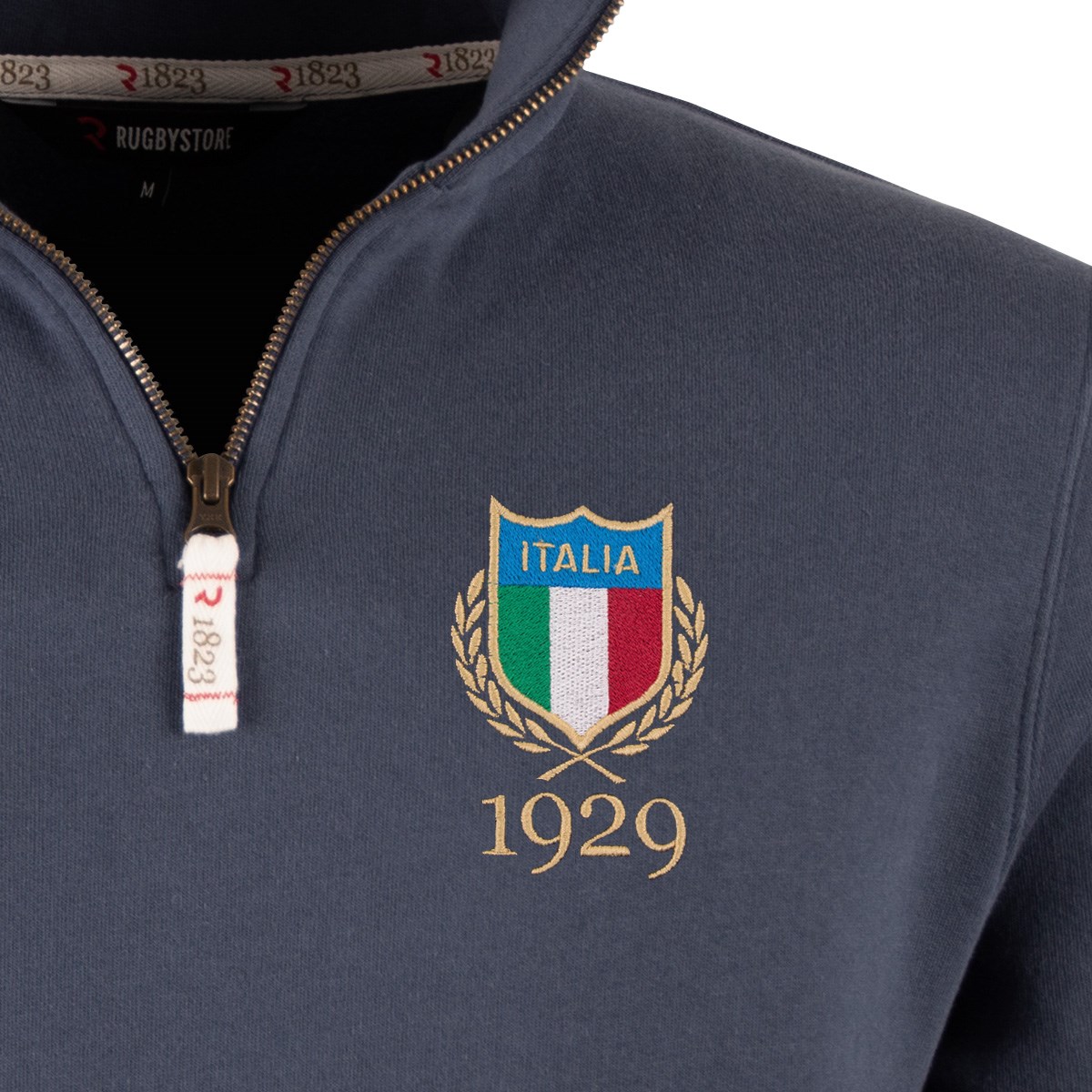 R1823 Italy 1929 Quarter Zip Top - Petrol Blue