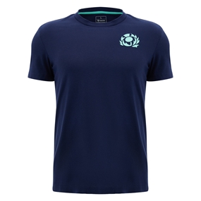 Scotland Mens Leisure T-Shirt 26/27 Navy and Green - Front View