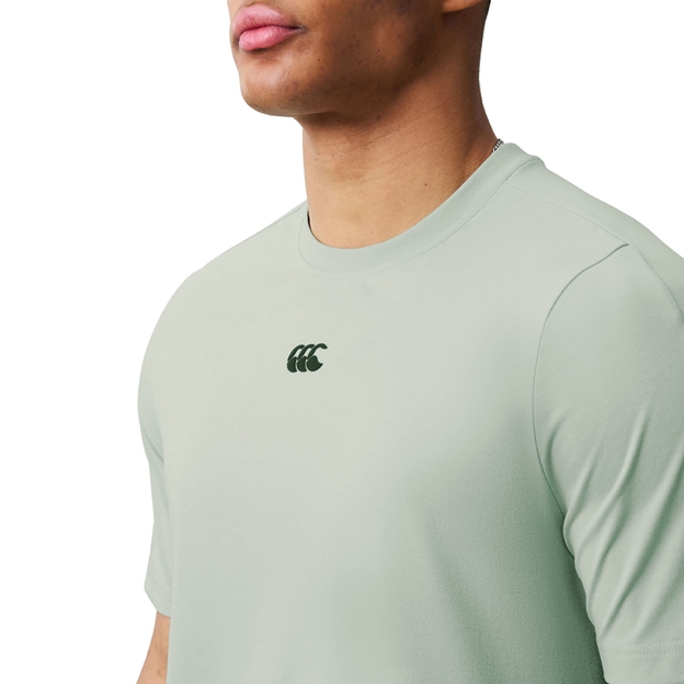 Canterbury Mens Everest Dart Technical T-Shirt Sea foam Green - Model Detail Close-up
