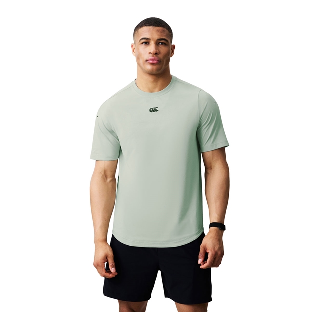 Canterbury Mens Everest Dart Technical T-Shirt Sea foam Green - Model Front View
