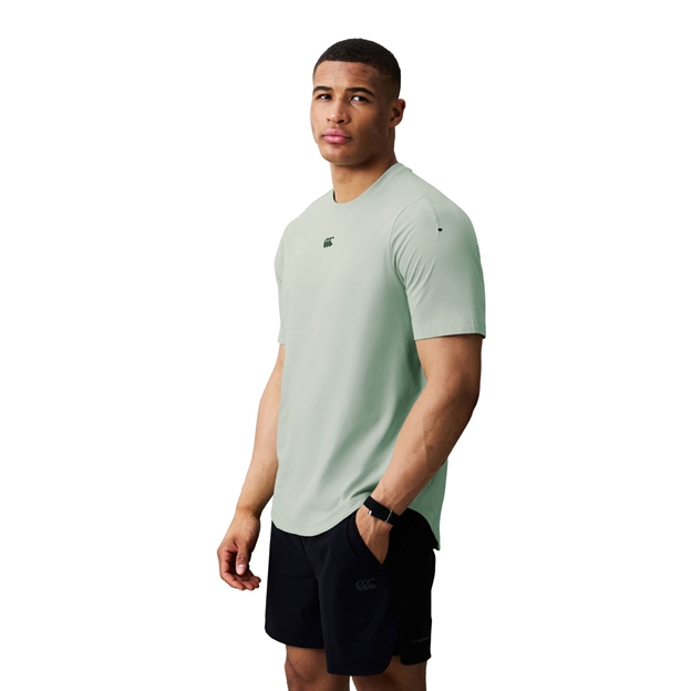 Canterbury Mens Everest Dart Technical T-Shirt Sea foam Green - Model Side View