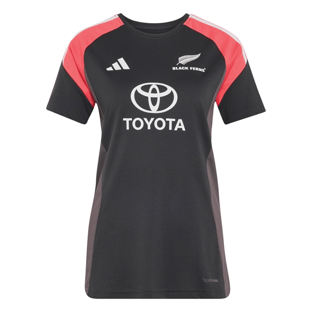 Black Ferns Womens Performance T-Shirt 26/27 Carbon - Front View
